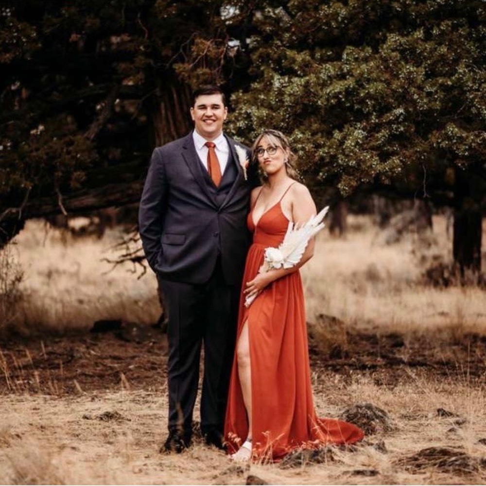 Rust bridesmaid dress